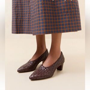 Loeffler Randall Maeve Espresso Woven Pumps